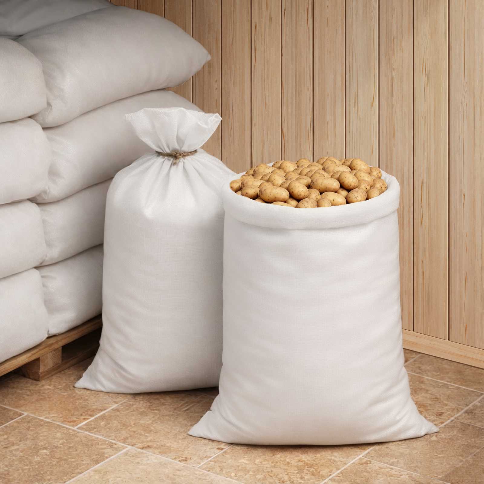 Vevde sække 100 pcs Hvid 65 x 105 cm PP