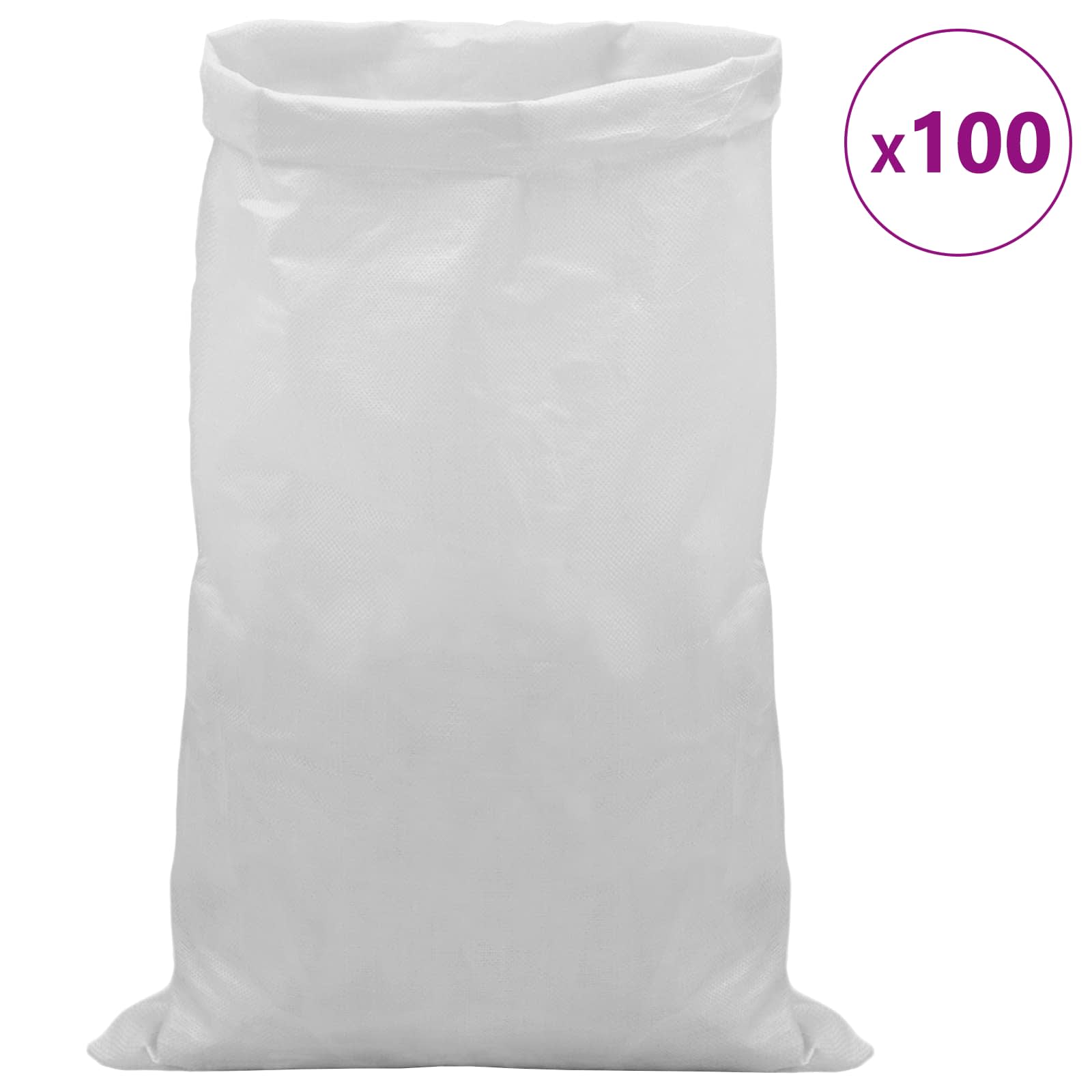 Vevde sække 100 pcs Hvid 65 x 105 cm PP