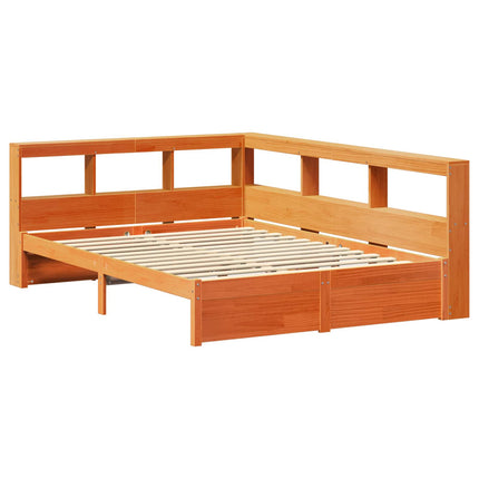 Bogreol Seng 2 stk. Voks brun 200 x 150 cm Massivt fyrretræ
