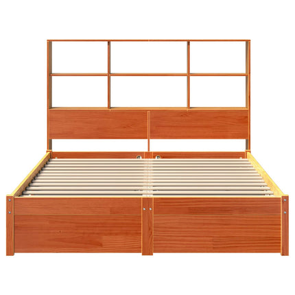 Sengestel med opbevaringshovedgavl VoksBrun 120 x 200 cm