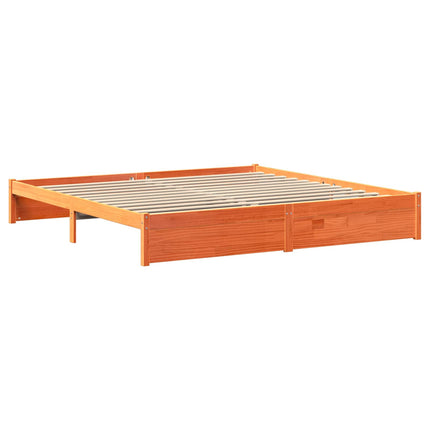 Bogreol Seng 2 stk. Voks brun 200 x 200 cm Massivt fyrretræ