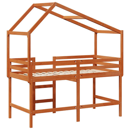 Hemsengramme Voksbrun 90 x 190 cm Massivt fyrretræ