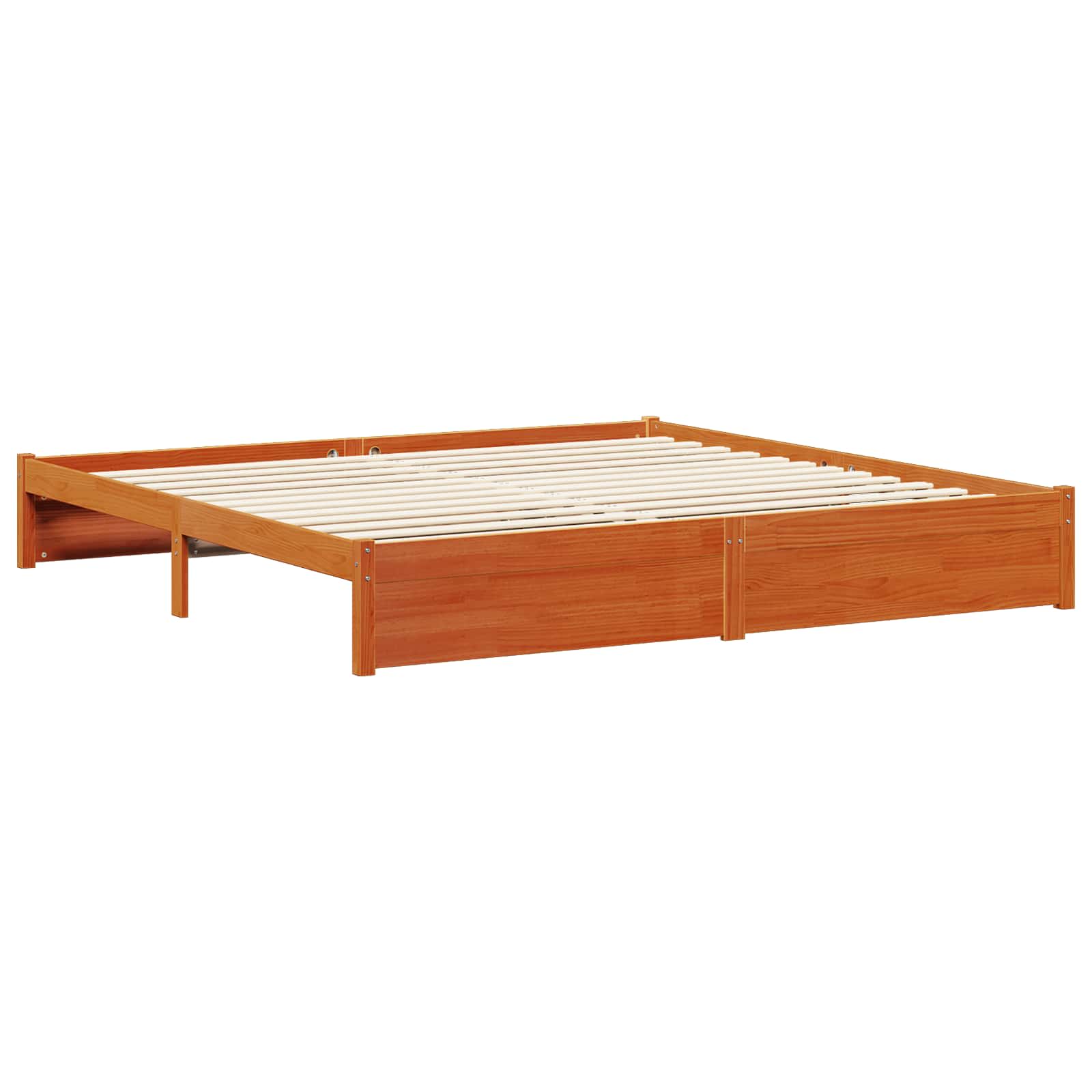 Sengestel Voks brun 200 x 200 cm Massivt fyrretræ