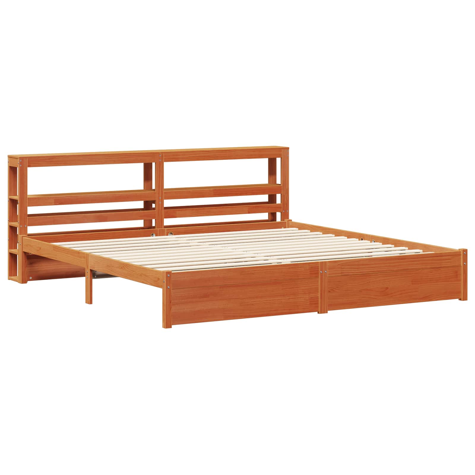 Sengestel Voks brun 200 x 200 cm Massivt fyrretræ