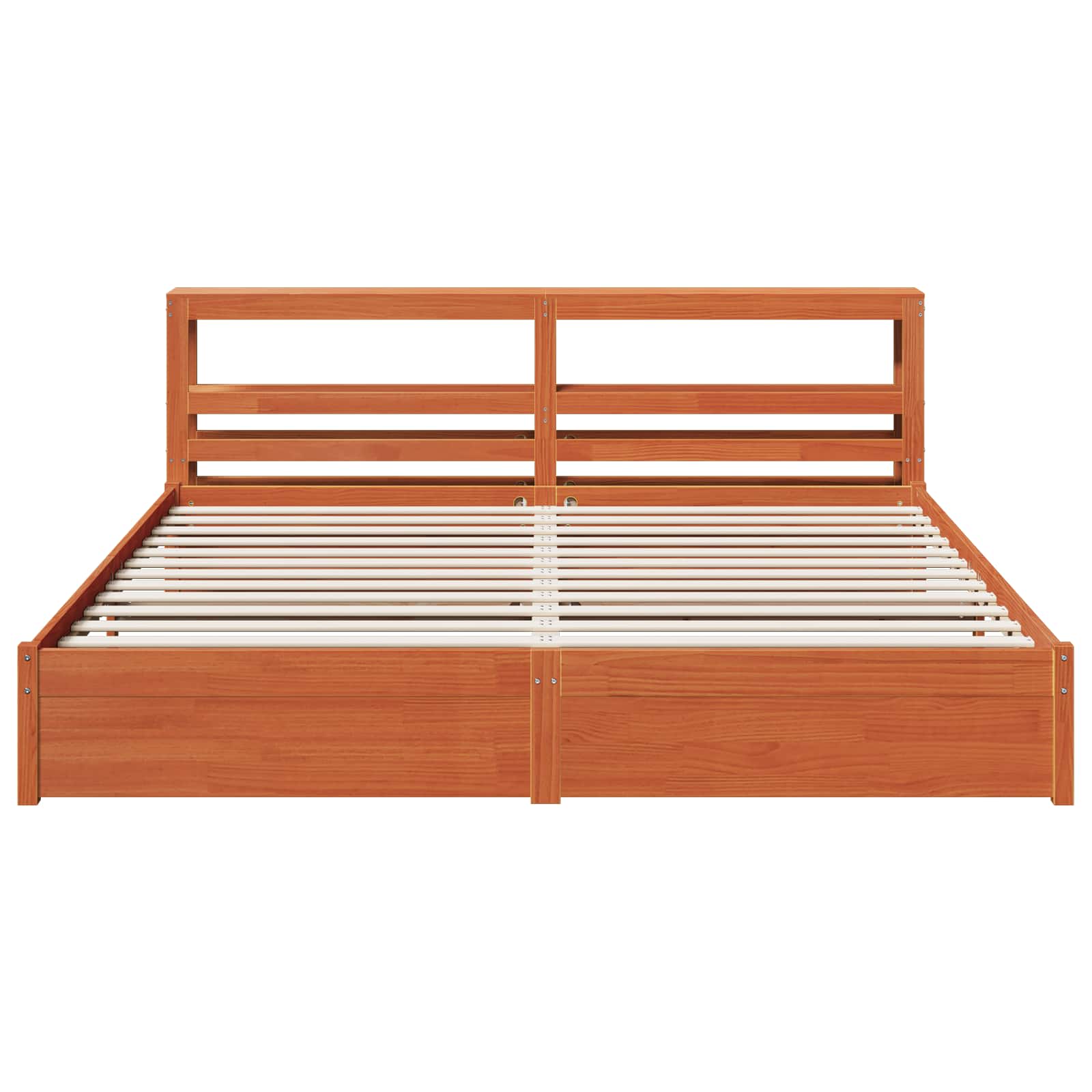Sengestel Voks brun 200 x 200 cm Massivt fyrretræ