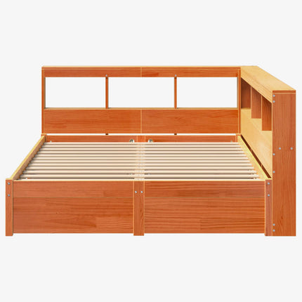 Bogreol Seng 2 stk. Voks brun 200 x 140 cm Massivt fyrretræ