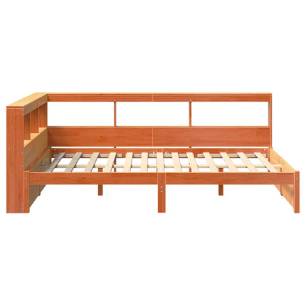 Bogreol Seng 2 stk. Voks brun 200 x 140 cm Massivt fyrretræ