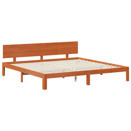 Sengestel med skuffe Voks brun 180 x 200 cm Massivt fyrretræ