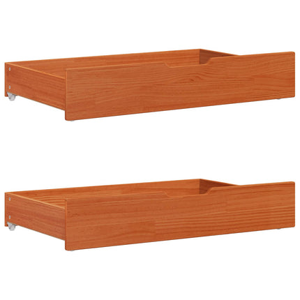 Sengestel med hovedgærde Voks brun 70 x 190 cm Massivt fyrretræ