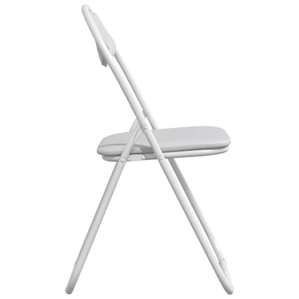 Sammenklappelig stol 8 stk. Faux læder Hvid 48 x 43,5 x 81 cm