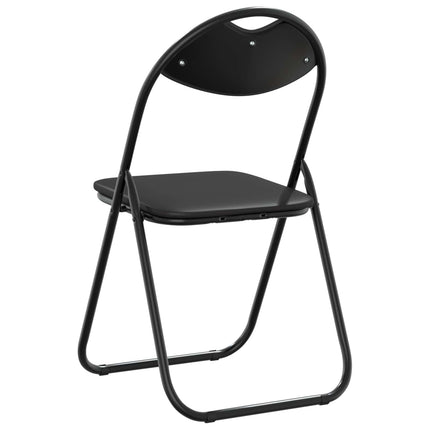 Sammenklappelig stol 8 stk. Faux læder Sort 48 x 43,5 x 81 cm
