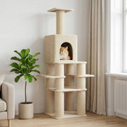 Kattetræ med sisal klatreposter Cremefarvet 180 cm