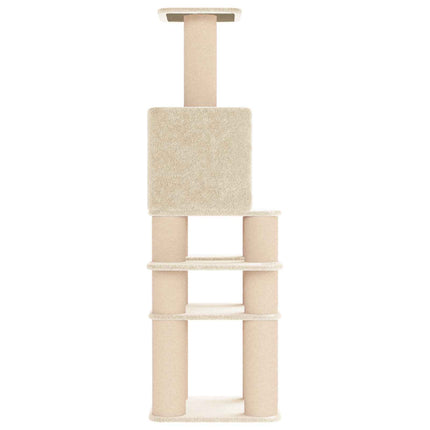 Kattetræ med sisal klatreposter Cremefarvet 180 cm
