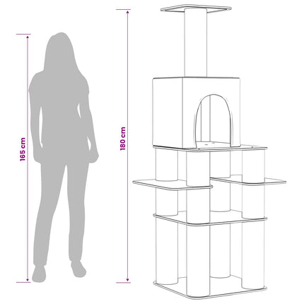Kattetræ med sisal klatreposter Cremefarvet 180 cm