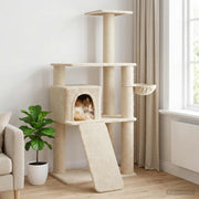 Kattetræ med sisal klatreposter Cremefarvet 173 cm