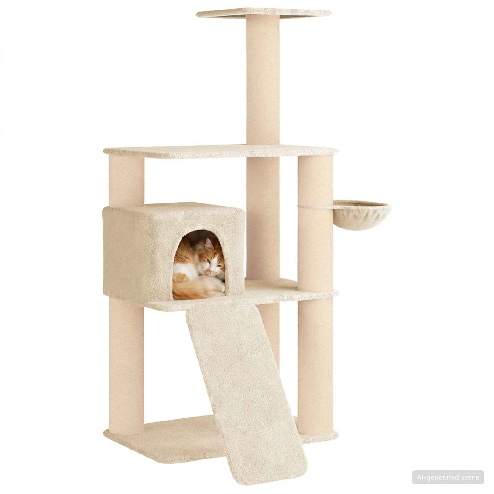 Kattetræ med sisal klatreposter Cremefarvet 173 cm
