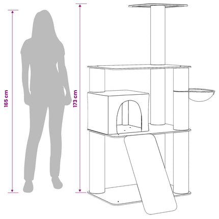 Kattetræ med sisal klatreposter Cremefarvet 173 cm