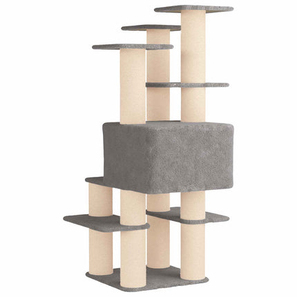 Kattetræ med sisal klatreposter Lysegrå 161 cm