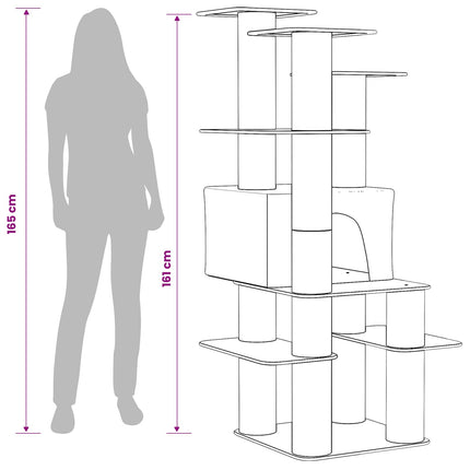 Kattetræ med sisal klatreposter Cremefarvet 161 cm