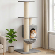 Kattetræ med sisal klatreposter Lysegrå 137 cm