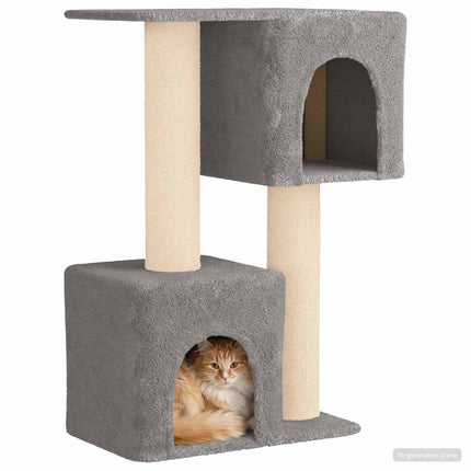 Kattetræ med sisal klatreposter Lysegrå 114 cm