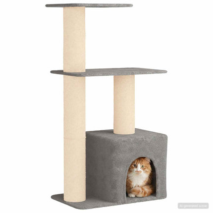 Kattetræ med sisal klatreposter Lysegrå 133 cm