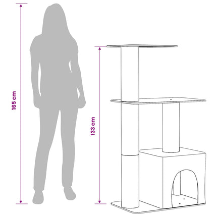 Kattetræ med sisal klatreposter Mørkegrå 133 cm