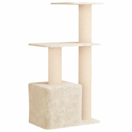 Kattetræ med sisal klatreposter Cremefarvet 133 cm