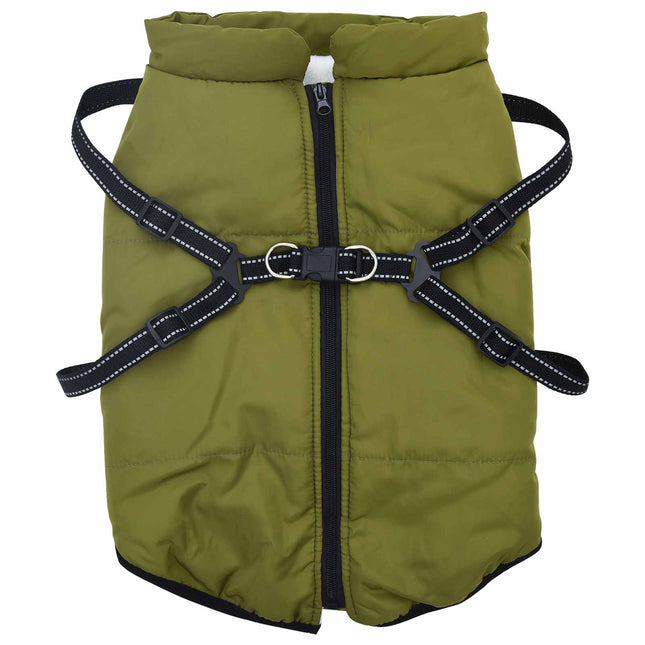 Hundejakke Army Grøn L52 Fleece og polyester