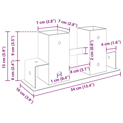 Brænde stakkehjælp 12 pcs Sølv 34 x 10 x 15 cm Stål