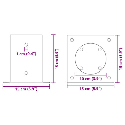 Rund Jordankre 4 pcs Sølv 15 x 15 x 15 cm Metal