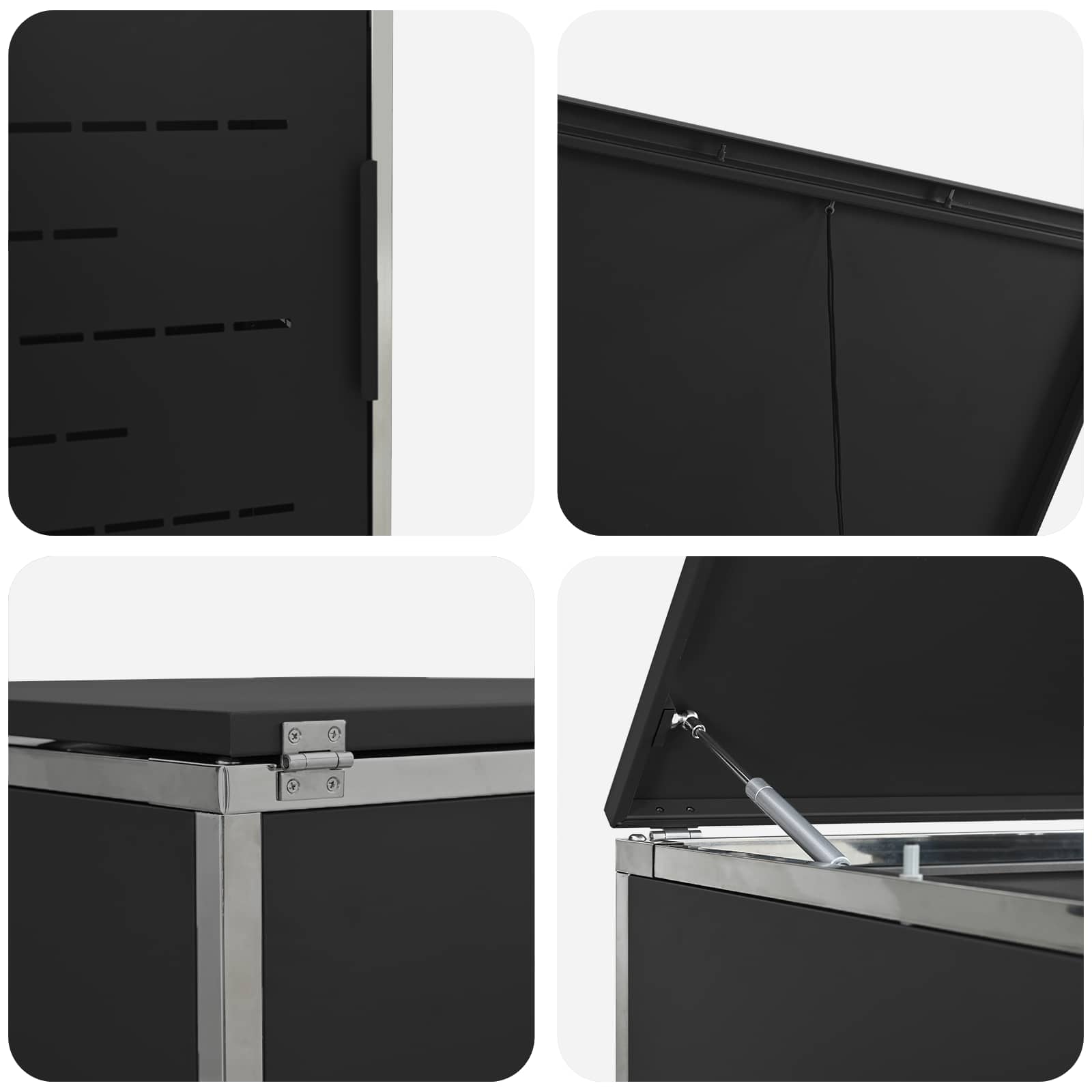 Skraldespand opbevaring Sort 77,5 x 69 x 112,5 cm Rustfrit stål