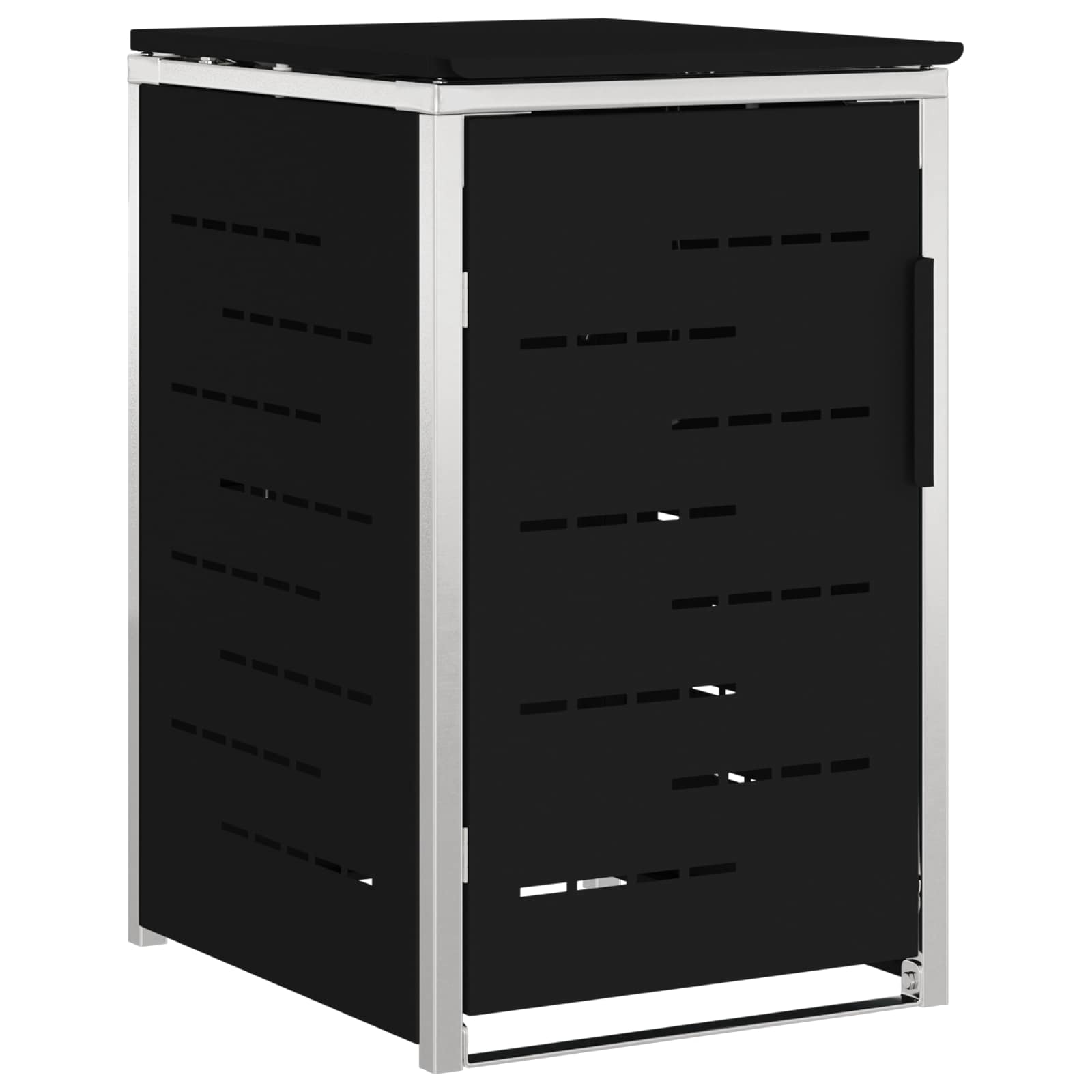 Skraldespand opbevaring Sort 77,5 x 69 x 112,5 cm Rustfrit stål