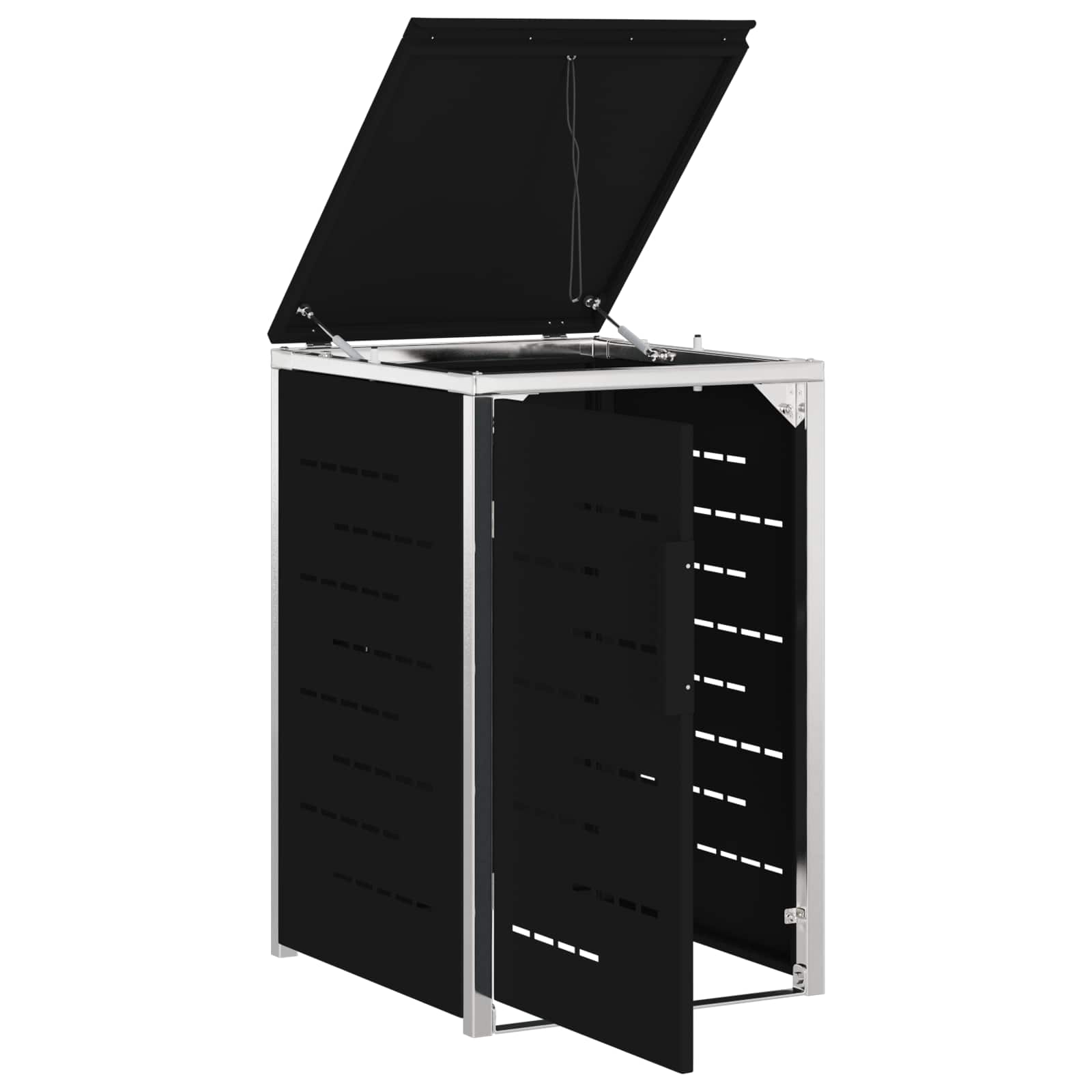 Skraldespand opbevaring Sort 77,5 x 69 x 112,5 cm Rustfrit stål