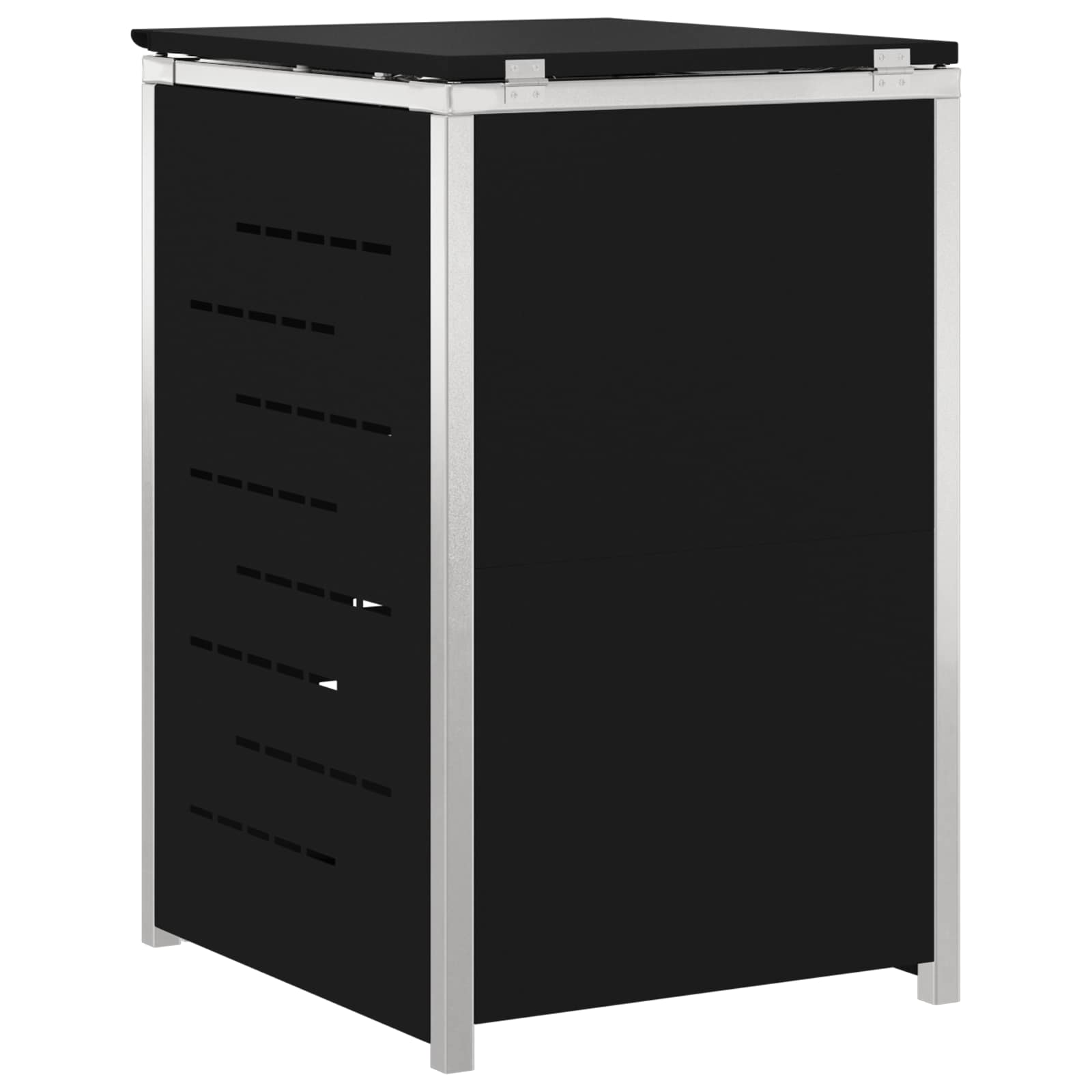 Skraldespand opbevaring Sort 77,5 x 69 x 112,5 cm Rustfrit stål