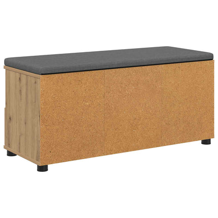 Sko bænk med pude Artisan-eg 100 x 38 x 46 cm Konstrueret træ