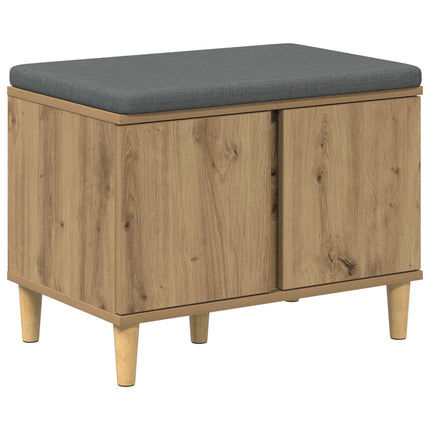 Skobænk med hynde Artisan-eg 60 x 38 x 46 cm Konstrueret træ