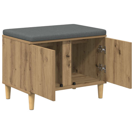 Skobænk med hynde Artisan-eg 60 x 38 x 46 cm Konstrueret træ