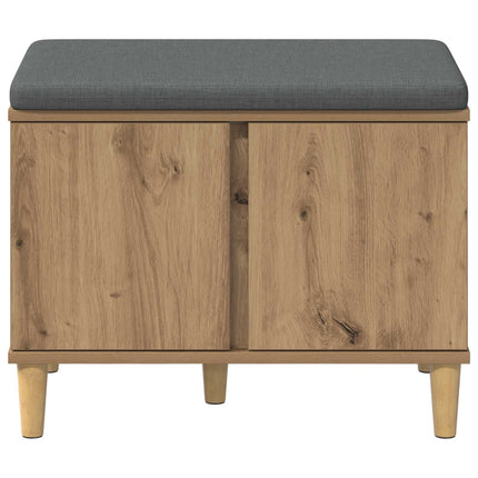 Skobænk med hynde Artisan-eg 60 x 38 x 46 cm Konstrueret træ