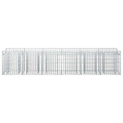 Gabion højbed 2 stk. 300 x 50 x 60 cm Galvaniseret stål Sølv