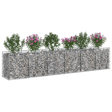 Gabion højbed 2 stk. 300 x 50 x 60 cm Galvaniseret stål Sølv