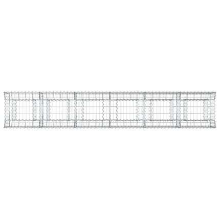 Gabion højbed 2 stk. 300 x 50 x 60 cm Galvaniseret stål Sølv