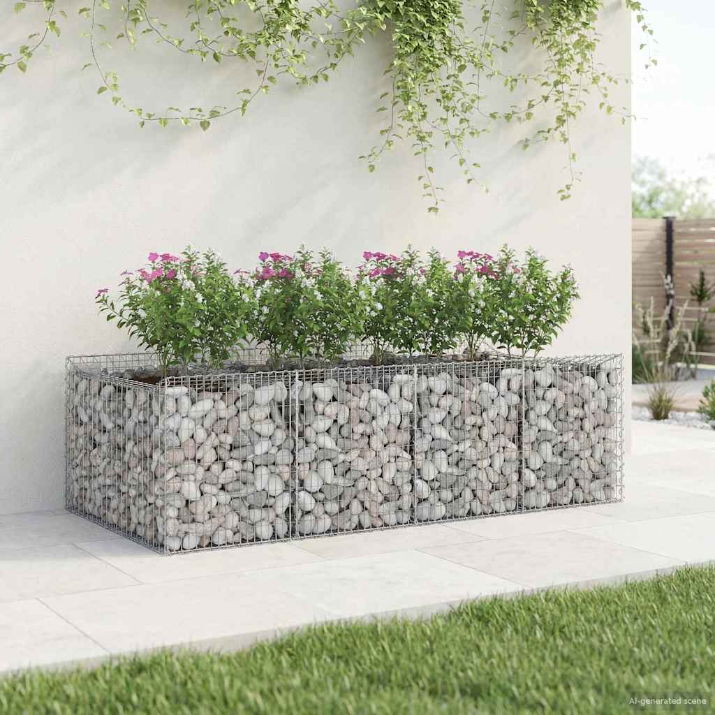 Gabion højbed 2 pcs Sølv