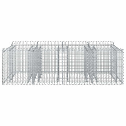 Gabion højbed 2 stk. 200 x 100 x 60 cm Galvaniseret stål Sølv
