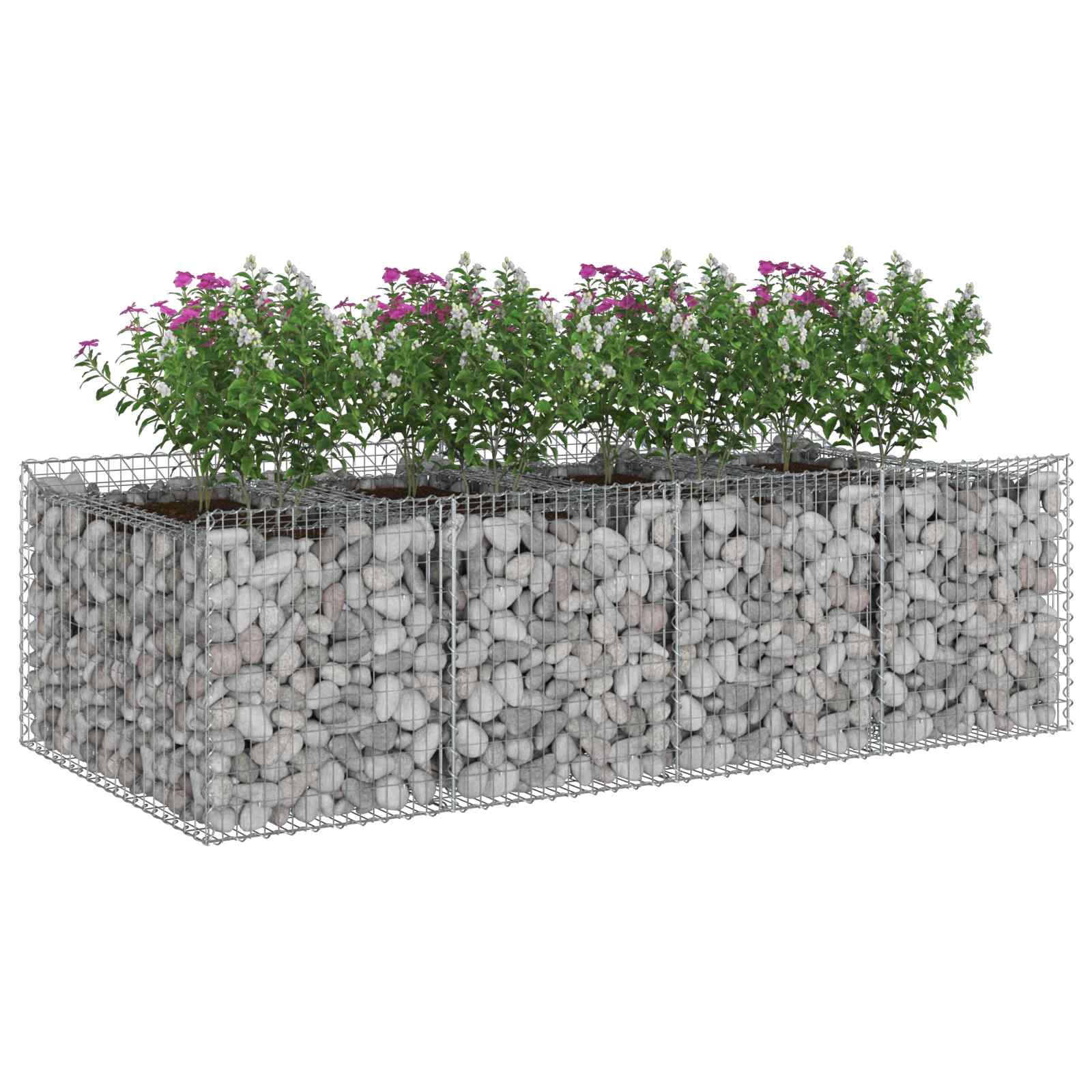 Gabion højbed 2 pcs Sølv