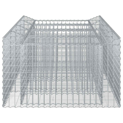 Gabion højbed 2 stk. 200 x 100 x 60 cm Galvaniseret stål Sølv