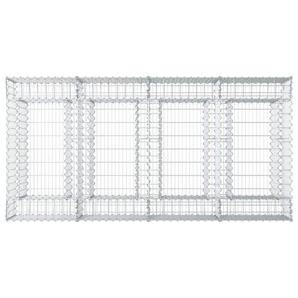 Gabion højbed 2 stk. 200 x 100 x 60 cm Galvaniseret stål Sølv