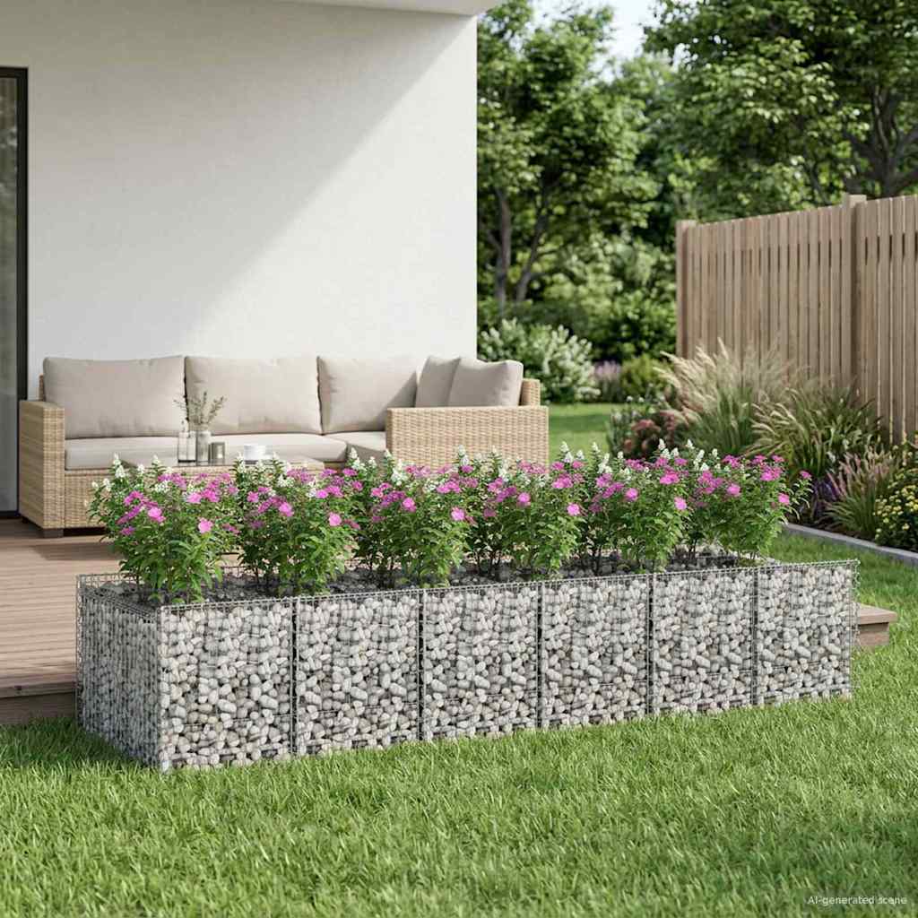 Gabion højbed 2 pcs Sølv