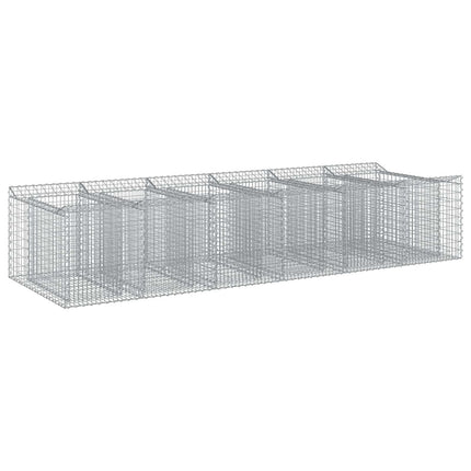 Gabion højbed 2 stk. 300 x 100 x 60 cm Galvaniseret stål Sølv