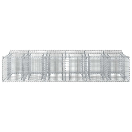 Gabion højbed 2 stk. 300 x 100 x 60 cm Galvaniseret stål Sølv